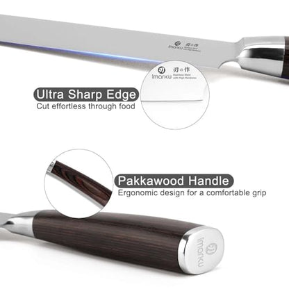 imarku Japanese Chef Knife-Sharp Kitchen Knife 8 Inch, Gift for Mom & Dad | Chef's Knives HC Steel Paring Knife, Unique Gifts for Men and Women, Kitchen Gadgets with Gift Box, Gyutou Knives - color: brown and silver