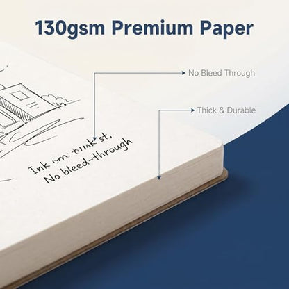 Sketch Book for Kids 8.5 x 11.5 Inch Hardcover Spiral Bound Sketch Pad, 60 Sheets 130gsm Thick Paper, Art Drawing Book for Children Sketch Book（ 1PCS） - color: Cloud