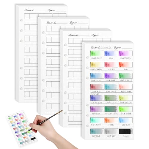 40 Sheets Watercolor Swatch Cards Inner for Color Swatch Binder Color Chart Template Cards Spiral-Bound 3.5 X 7 Inch Measure Transparency for Gouache Oil Pastels(Inner of Measure Transparency)