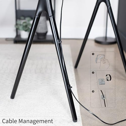VIVO Black Easel TV Stand for 49 to 70 inch Screens, STAND-TV70AB | Articulating Artistic Studio Display Stand, Adjustable TV Mount with Swivel, 4 Leg Base, Max VESA 600x400, Holds 88 lbs - color: Black - Black, size: 49 to 70 in TVs