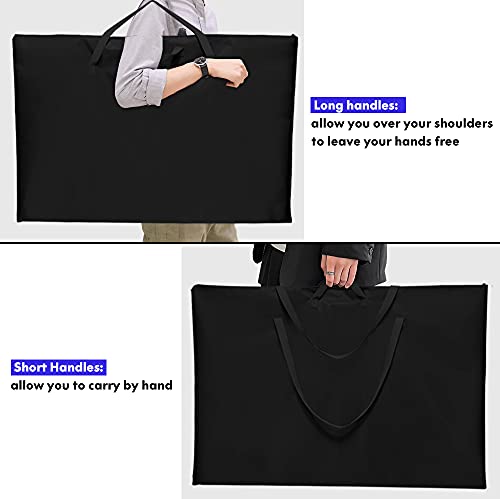 ZKOO Art Portfolio Bag (Black, 24" * 36") + Bulletin Board Bag, Transparent