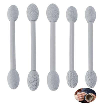 AHANDMAKER 5 pcs Clay Texture Tool Set 5 Double-Headed Modeling Pattern Rollers Texture Sticks Sculpting Detail Tools for Paint Clay, DIY Clay Sculpture Crafts