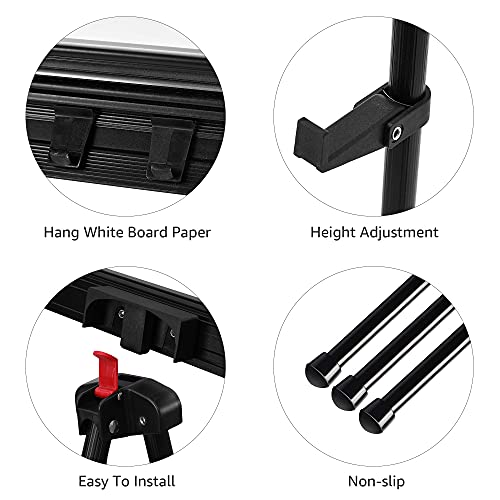 Amazon Basics Height Adjustable Aluminum Flipchart Easel Stand, Portable, for Whiteboard, Flip Chart, Poster Boards, Paper Pads and Signage, 35 x 2 x 28 Inches, Black - style: Lightweight Board Easel