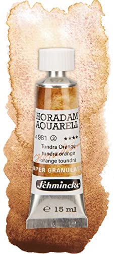Schmincke - HORADAM® AQUARELL, Super Granulation, 14 981 006 Tundra Orange, 15 ml tube, very strong granulating colors, finest, super-granulating watercolors | 15 ml - color: 981 tundra orange, size: 0.51 Fl Oz (Pack of 1)