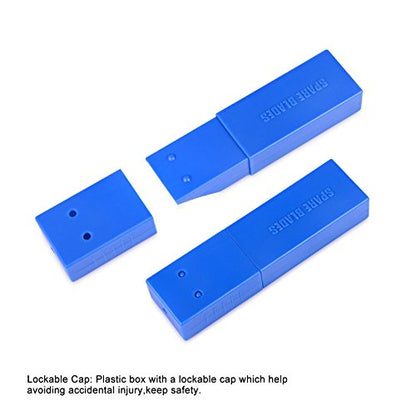 FOSHIO 60 Degree Snap Off Universal Art Knife Replacement Blades, High Hardness Carbon Steel Material, Auto Vinyl Wrap Office Cutter Craft Knife Sharp Blades, Pack of 100 - color: Blue - 60 Degree Blades