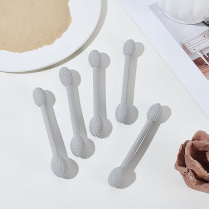 AHANDMAKER 5 pcs Clay Texture Tool Set 5 Double-Headed Modeling Pattern Rollers Texture Sticks Sculpting Detail Tools for Paint Clay, DIY Clay Sculpture Crafts