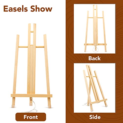 3 Pack 15 Inch Wood Easels, Easel Stand for Painting Canvases and Crafts | Tripod Painting Party Easel, Kids Student Tabletop Easels for Painting, Portable Canvas Photo Picture Sign Holder - style: 15"-3p
