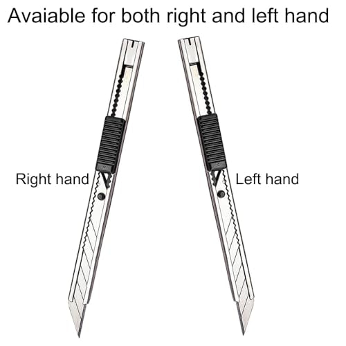 Gebildet 1pc Right and Left Hand 9mm Lockable Utility Knife with 10pcs Replaceable Blades -Auto Vinyl Cutting Knife Tint Film Hand Tools - color: Ss Knife With Blade(1 Set)