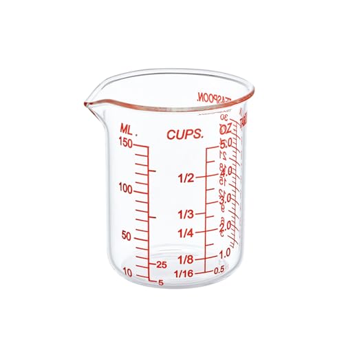 Ackers BORO3.3 Glass Measuring Cup, V-Shaped Spout, 150 mL / 5 oz, Single - size: 150 ML (5 Oz)-SINGLE