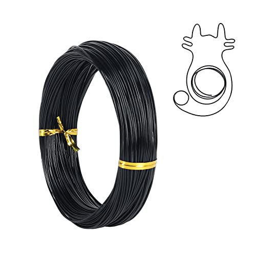 18 Gauge Aluminum Craft Wire, 165 Feet 1mm Bendable Metal Wire for Jewelry Making, Sculpting, Modelling, Wreath Making, Floral Making, Beading, Wire Wrapping (Black) - color: Black