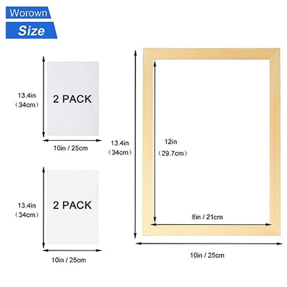 Worown A4 Wooden Paper Making Screen Kit, Paper Making Frames, Mould and Deckle for DIY Crafts (12 x 8 Inch) - size: A4