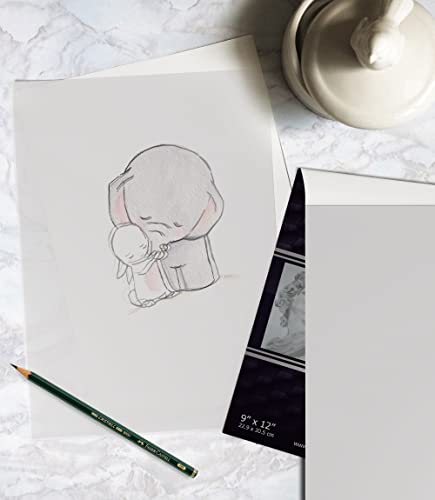 MyArtscape Graphite Transfer Paper Roll, Wax-Free, 17" x 15ft Transfer Paper Roll with Tracing Paper Pad - 33lb - 9" x 12" - 150 Transparent Sheets