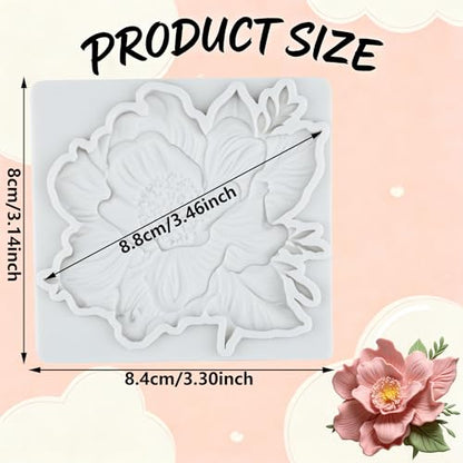 Peony Flower Polymer Clay Mold Flower Silicone Molds - color: Style Z
