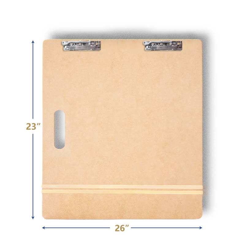 Falling in Art 23x26 Sketch Board with Sturdy Clip &Rubber Bands | Professional Art Drawing Board, Portable Artists Clipboard for Classroom, Studio Drawing, Outdoor Painting - size: 23X26"