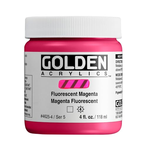 GOLDEN Heavy Body Acrylics, Fluorescent Magenta, 4 fl. oz. Jar