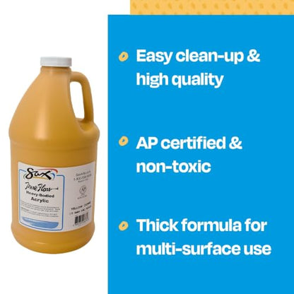 Sax True Flow Heavy Body Acrylic Paint, 1/2 Gallon, Yellow Ochre - 408506 - color: Yellow Ochre