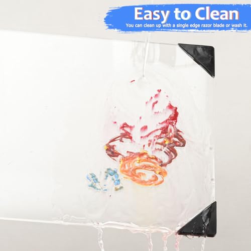 Glass Palette for Oil Painting, 16 x 12 Inches, Ultra Clear, Easy to Clean - color: 1pc-clear, size: 16" x 12" x 0.2"