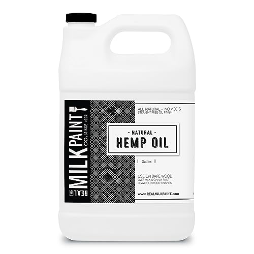 Real Milk Paint, Hemp Oil for Wood Finishing, Cutting Boards, Butcher Blocks, Countertops, Wood Utensils, Food Grade, 1 Gallon - size: 128 Fl Oz (Pack of 1)