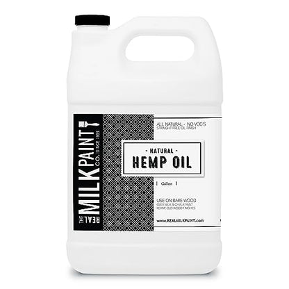 Real Milk Paint, Hemp Oil for Wood Finishing, Cutting Boards, Butcher Blocks, Countertops, Wood Utensils, Food Grade, 1 Gallon - size: 128 Fl Oz (Pack of 1)