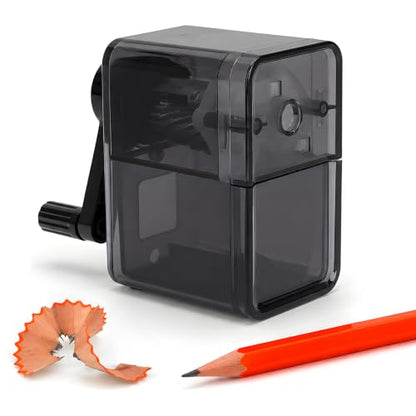 Manual Pencil Sharpener, Hand Crank, 2 Levels for 6.5-8 mm Pencils
