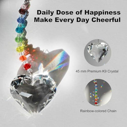 Celebrating You Rainbow Maker, Birthday Gifts for Women, Friendship Gifts | Matching Gift Card, Gift Box & Bag | Crystal Heart Suncatcher | Brighten Every Day with Rainbows - color: Rainbow
