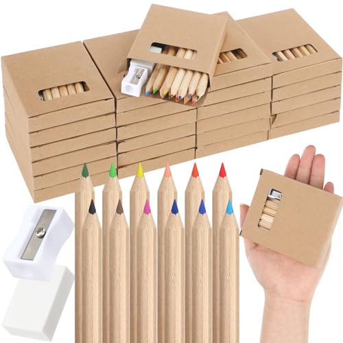 Sinload 24 Set Mini Colored Pencil Bulk for Kid 3.5 Inch Colored Pencils