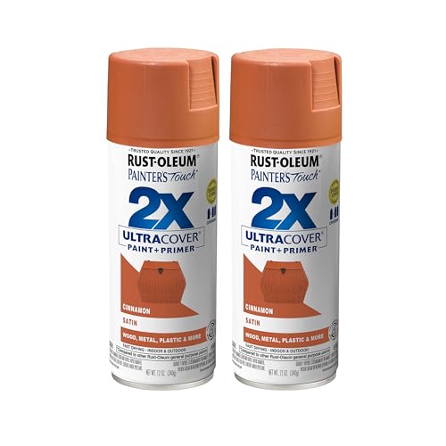 Rust-Oleum Painter's Touch 2X Ultra Cover Spray Paint, Satin Cinnamon - color: Satin Cinnamon, size: 12 Ounce (Pack of 2)