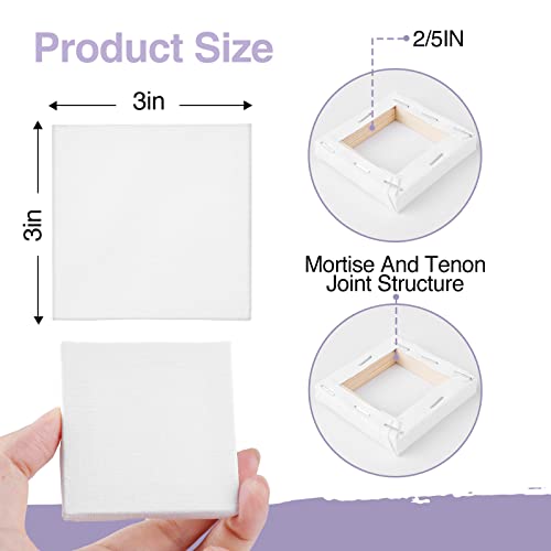 ESRICH Mini Canvases for Painting, Canvas in Bulk 32Pack, 3x3In, 2/5In Profile Small Square Canvas, Blank Canvases are Great for School Projects and Kids Birthday Parties, Home Decor Project. - size: 3x3in-32 Packs