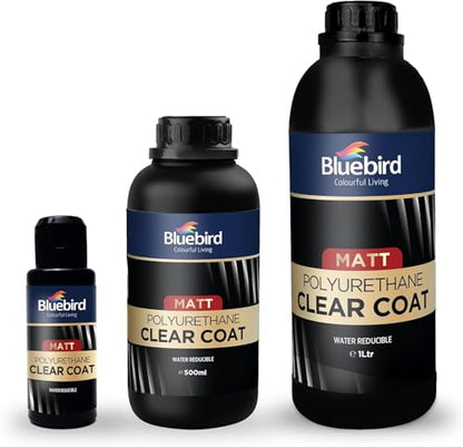Bluebird Polyurethane Clear Coat for Furniture, Paintings, Water-Based Professional Varnish (Matt, 16.9 Fl Oz) - color: Matt, size: 16.9 Fl Oz