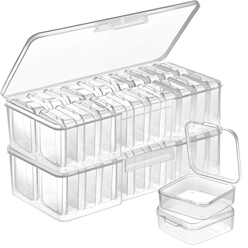 DUOFIRE Bead Organizer 40 Clear Plastic Bead Storage Containers Hinged Lids - size: 40 Grids | 1 Pack