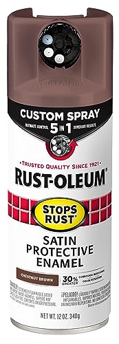 Rust-Oleum Stops Rust Custom 5-in-1 Spray Paint, Satin Chestnut Brown - color: Satin Chestnut Brown, size: 12 Ounce (Pack of 1)