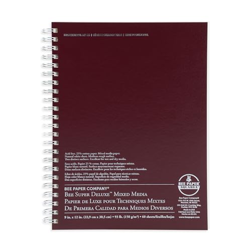 Bee Paper - 9"x 12" Super Deluxe Mixed Media Sketching Pad, 60 Sheets - size: 9-inch x 12-inch, 60 Sheet Wire Bound Pad