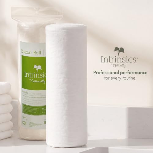 Intrinsics 100% Pure Cotton Roll (1lb) – 12” Wide 100% Cotton Coil | Premium Esthetician Supplies for Facials, Waxing & Skincare | High Absorbency and Hypoallergenic