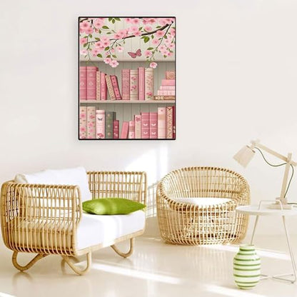 WUSARPLY Flowers Bookshelf Diamond Painting Kits for Beginner Adults - color: YA006