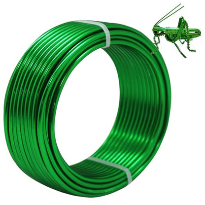 Aluminum Craft Wire, 3mm×11m Bendable Metal Wire for Jewelry Making, Sculpting, Floral Making, Wreath Making, Crafting, Wire Wrapping, Christmas Ornaments (Green) - color: green