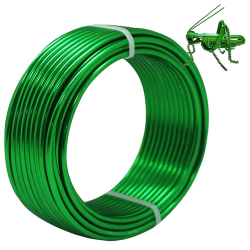 Aluminum Craft Wire, 3mm×11m Bendable Metal Wire for Jewelry Making, Sculpting, Floral Making, Wreath Making, Crafting, Wire Wrapping, Christmas Ornaments (Green) - color: green