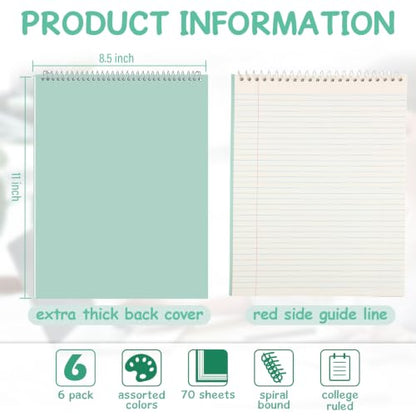 Maitys 6 Pcs Steno Spiral Notebooks, Pastel Color, Boho Style - color: Pastel Color, style: Boho Style