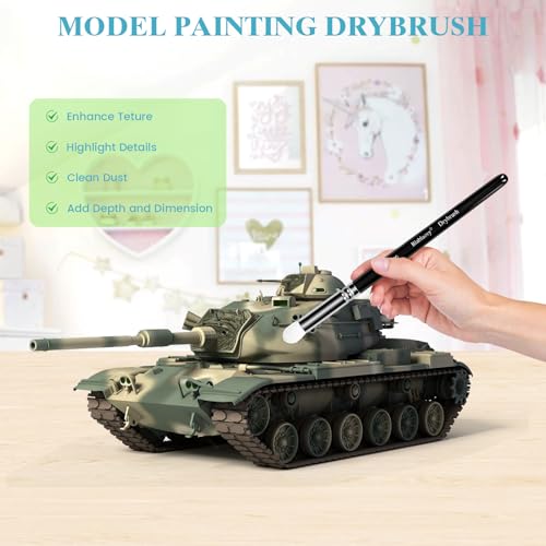 12pcs Miniature Paint Brushes Drybrush Set with Triangular Handles | Detail Paint Brushes for Acrylics, Watercolor, Figurines Model, Face Painting, Piant by Number Kit for Adults - color: Black