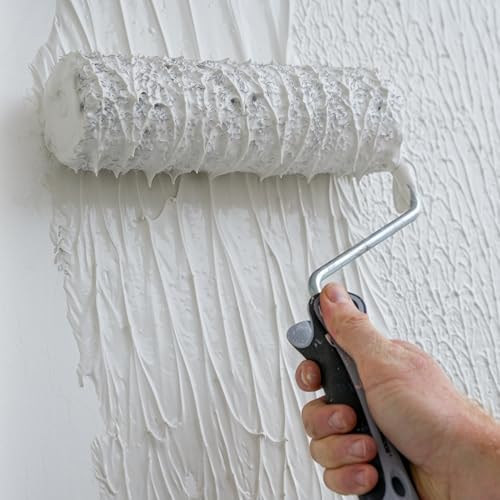 ROLLINGDOG 9" Drywall Compound Roller | 9" Roller Frame ,2PCS Roller Covers,Heavy Duty Drywall Texture Putty Roller Brush for Spreading Wall Compound - color: 2pcs roller sleeves with roller frame(pack of 3)