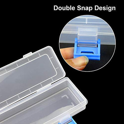 4 Pack Paint Brush Storage Box Clear Paint Brush Holder Long Brush Storage Case Watercolor Pen Container with Buckle