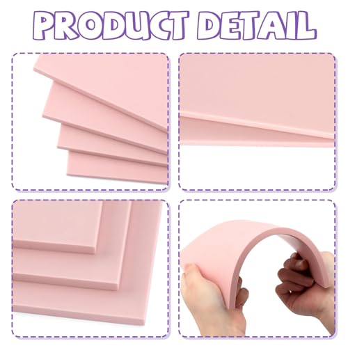 4 Pack Pink Rubber Stamp Carving Blocks 8"x6" (0.8cm Thick) with Tools Kit - Soft Linoleum Blocks for DIY Craft Projects, Stamp Making Supplies for Artists & Beginners - size: 8"x6"