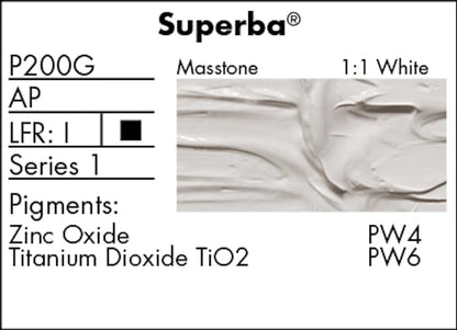 Grumbacher Pre-Tested Oil Paint, 37ml/1.25 oz., Superba White (P200G) - color: Superba White, size: 1.25 Ounce (Pack of 1)