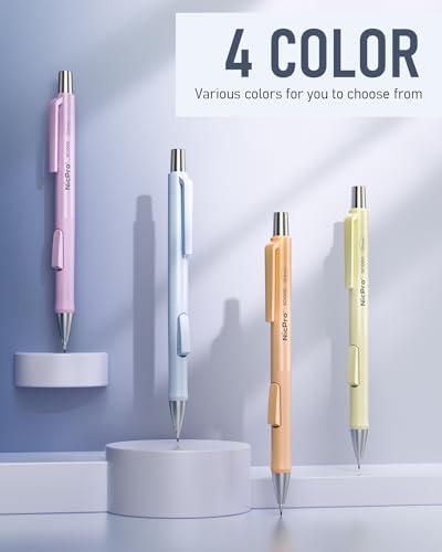 Nicpro 8 Pack Pastel Mechanical Pencil 0.5mm, Cute Pencils Fast Click | Mechanical Pencils Set with 480PCS HB Lead, 3 Erasers with Case, Aesthetic School Supplies for Writing Drawing Sketching - style: 8PCS-0.5mm