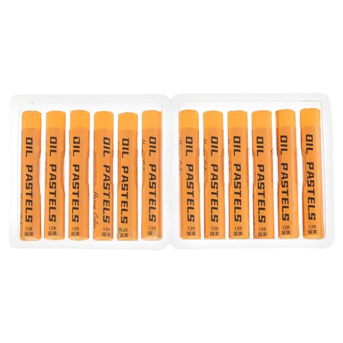 PATIKIL Light Yellow Oil Pastels, 12Pcs Soft Oil Crayons Creamy Pastels Stick Art Supplies for Art Painting Drawing Blending Graffiti for Artists Beginners - color: Light Yellow