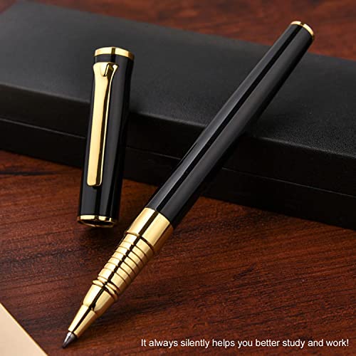 YIVONKA Luxury Ballpoint Pen Black Refill Line width 0.5mm,Best Office Pen Gift for Men & Women Professional Executive,Nice BallPens Classy Gift Box (Black) - color: Black