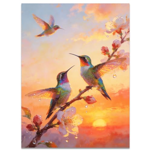 Muzagroo Art 5D Diamond Paintings Kits for Adults Round Full Drill Hummingbird Diamonds Art Kits for Beginners Diamond Art Paintings Gem Art Kits Diamond Dots Kits 30x40cm (Hummingbird) - color: Hummingbird