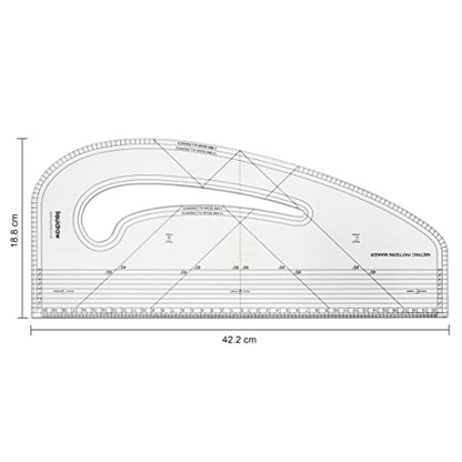 Liquidraw Pattern Maker & Grading Ruler Set | Imperial & Metric Sewing Tools for Pattern Cutting, Marking & Drafting | Clear Acrylic Quilting & Dressmaking Rulers for Fashion Design & Tailoring - style: Pattern Maker & Grading Ruler Set