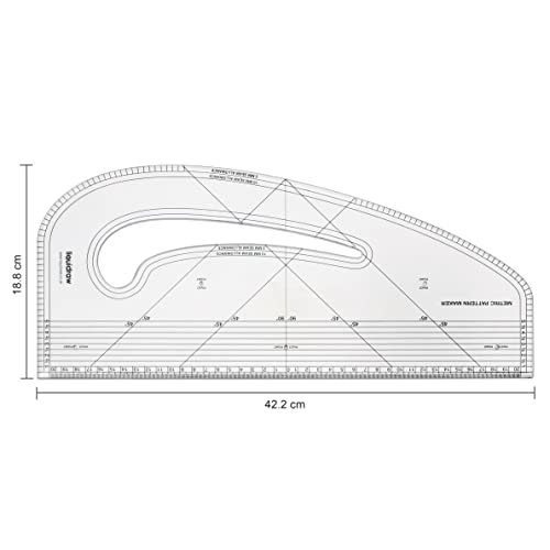 Liquidraw Pattern Maker & Grading Ruler Set | Imperial & Metric Sewing Tools for Pattern Cutting, Marking & Drafting | Clear Acrylic Quilting & Dressmaking Rulers for Fashion Design & Tailoring - style: Pattern Maker & Grading Ruler Set