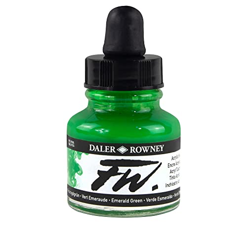 Daler-Rowney FW Acrylic Artists Ink, 1 oz, Emerald Green (160029335) - color: Green