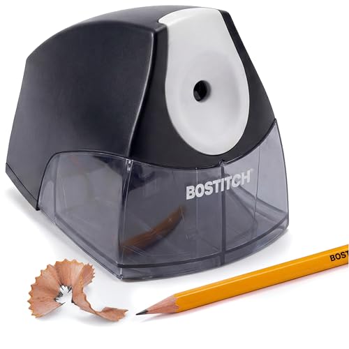 Bostitch Office Electric Pencil Sharpener for Classroom & Desk Use, Heavy-Duty Stall-Free Motor, High-Capacity Shavings Tray, Black - color: Black
